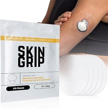 Skin Grip CGM Patches for Medtronic Guardian (20-Pack), Waterproof & Sweatproof for 10-14 Days, Pre-Cut Adhesive Tape, Continuous Glucose Monitor Protection (Clear) on Amazon.ae - Price Tracker