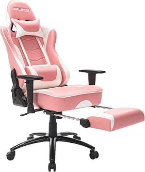 COLAMY STARSPACE Massage Gaming Chair with Footrest, High-Back Swivel Metal Base Adjustable Height Tilt Angle Arms Ergonomic Racing Style Computer Office Desk Chair, Pink على Amazon.ae - متتبع الأسعار
