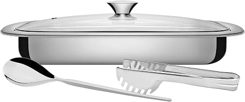 Tramontina Cosmos 3-Pieces Stainless Steel Roasting and Serving Set with Glass Lid on Amazon.ae - Price Tracker