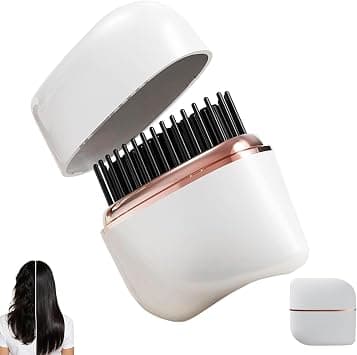 Mini Hair Straightener, 2-in-1 Mini Cordless Hair Straightener Comb, Anti Scald Shell, 3-Speed Temperature Control,Mini Straightener,Lightweight Travel Straighteners Brush for Women (White) on Amazon.ae - Price Tracker