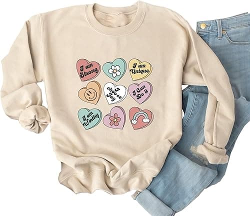 Ykomow Long Sleeve Valentines Shirts Women Plaid Love Heart Valentine's Sweatshirts Blouse Tops on Amazon.ae - Price Tracker