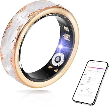 Smart Ring for Women Men, Fitness Health Tracker with Heart Rate, Sleep, SpO2, HRV. 128 Sports Modes, IP68 Waterproof, No Subscription, Compatible with iOS & Android, Inner diameter 18.1mm, White on Amazon.ae - Price Tracker