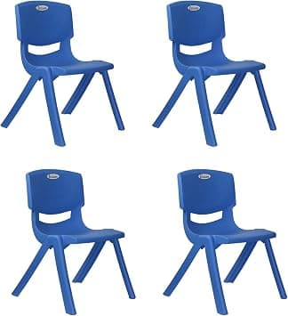 Esqube Baby Chair Kids Plastic School Study Chair Blue Color Pack Of 4 on Amazon.ae - Price Tracker