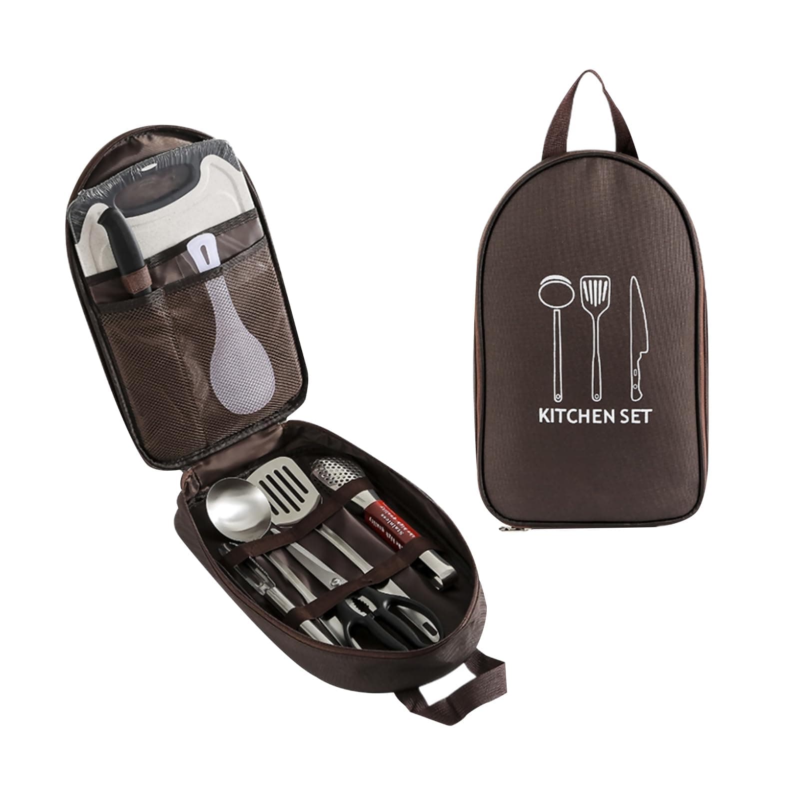 8 PCS Camping Cookware,Stainless Steel Outdoor Camping Kitchenware, Reusable and Portable kitchen Utensils, Cooking Utensil Set for Picnic, Camping, Trip,Home on Amazon.ae - Price Tracker