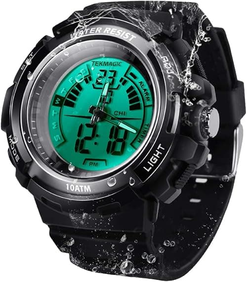 10 ATM Water Resistant Sports Watch for Swimming Submersible Diving 100m Underwater with Alarm Clock, Chronograph, Timer, Countdown, Stopwatch,12 or 24 Hour Format, Dual Time Zone Display Functions on Amazon.sa - Price Tracker