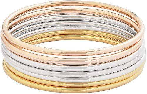 Edforce Stainless Steel Glossy Thin Round Bangle Bracelet Set for Women, Set of 7 on Amazon - Best Deal Finder