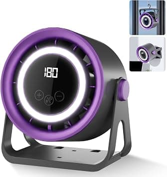 Desk Fan, Desk Turbo Fan with 180 Adjustable Speed & Digital Display, Low Noise Rechargeable Portable Fan with LED Night Light, 360°Rotation Table Personal Fan for Home, Office, Bedroom, Summer Travel on Amazon.ae - Price Tracker