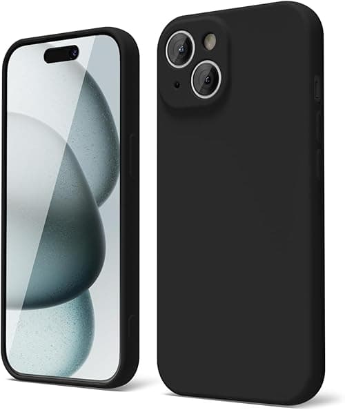 oakxco for iPhone 15 Phone Case Liquid Silicone, Thin Slim Soft Rubber Gel TPU Plain Simple Cover for Women Girl Cute, Matte Solid Color,Black on Amazon.ae - Price Tracker