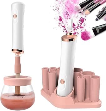 PINKE Electric Makeup Brush Cleaner and Dryer Machine, Cosmetic Automatic Brush Spinner with 8 Size Rubber Collars, Super-Fast Wash and Dry, Makeup Artist Must Haves on Amazon.ae - Price Tracker