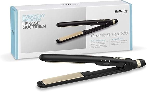 BaByliss Hair Straightener, 25mm Straightening & Multiple Heat Settings, Up To 230°c Temperature With Fast Heat-up Time, Ready To Use In 30 Seconds With Salon-quality Results, ST089SDE (Black) on Amazon.ae - Price Tracker