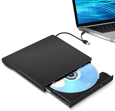 External CD/DVD Drive for Laptop, Type-C CD/DVD Player USB 3.0 Portable Burner Writer Reader Compatible with Mac MacBook Pro/Air iMac Desktop Windows 7/8/10/XP/Vista (Black) on Amazon - Best Deal Finder