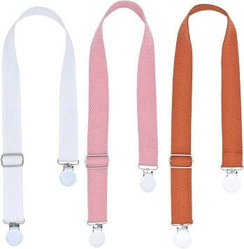 3 PCS Multipurpose Clips Baby Nursing Cover Clips Saliva Towel Double-end Clamp Toy Anti-drop Clip Adjustable Braid Strap Dental Bib Holder Clip Napkin Holder for Adult Kids (Orange/White/Pink) on Amazon.ae - Price Tracker