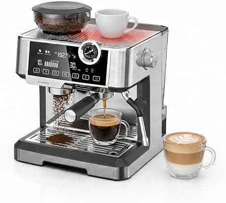 LePresso Semi-Automatic Coffee Machine with Adjustable Grinder, Dual Boiler Espresso Machine, Steam Wand and 19Bar Pump, Cup Warmer, Commercial 58mm Porta Filter, Multiple Brewing Option, Large Tank on Amazon.ae - Price Tracker
