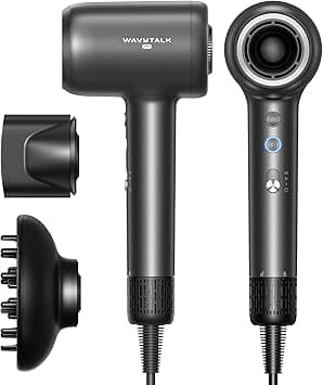 Hair Dryer, Wavytalk Turblow Pro Fast Drying Blow Dryer with Diffuser, High Speed Hair Dryer with 110,000 RPM, Pro Negative Ions for Reduces Damage, Frizz Smoothing, 3 Speeds & 3 Temps, Matte Grey on Amazon.ae - Price Tracker