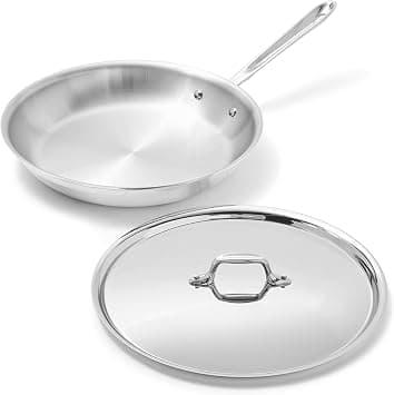 All-Clad Stainless Steel Tri-Ply Bonded Dishwasher Safe Fry Pan with Lid 12-Inch Silver 8701005165 على Amazon.ae - متتبع الأسعار