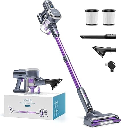 Lubluelu Cordless Vacuum Cleaner with 25000 Pa Suction Power, Vacuum Cleaner Wireless with up to 50 Minutes Running Time, Vacuum Cleaner Freestanding with Removable Battery for Hard Floors, Pet Hair, on Amazon.ae - Price Tracker