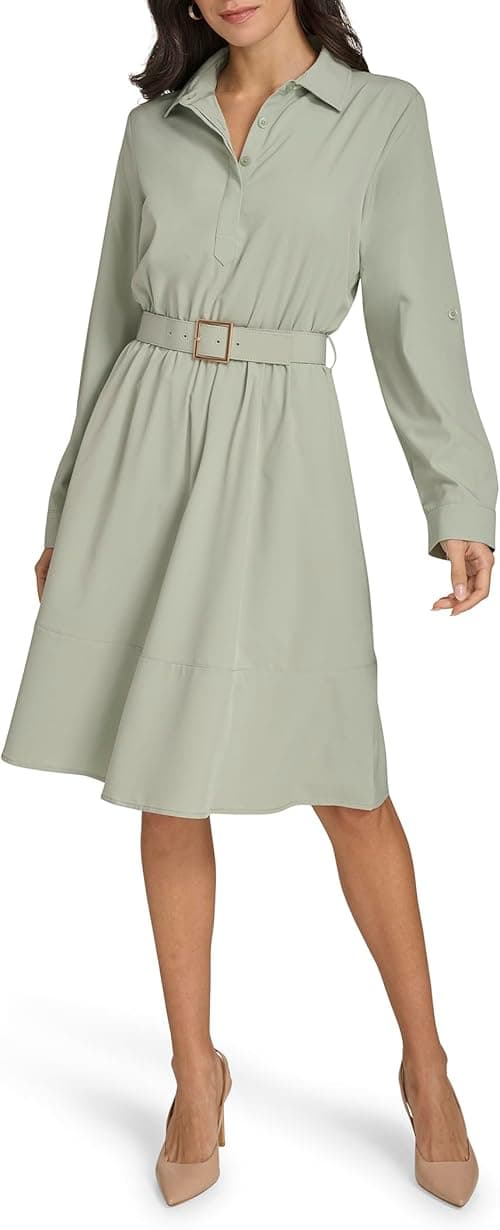 Calvin Klein womens Casual Everyday Long Sleeve Aline Dress Dress on Amazon.ae - Price Tracker