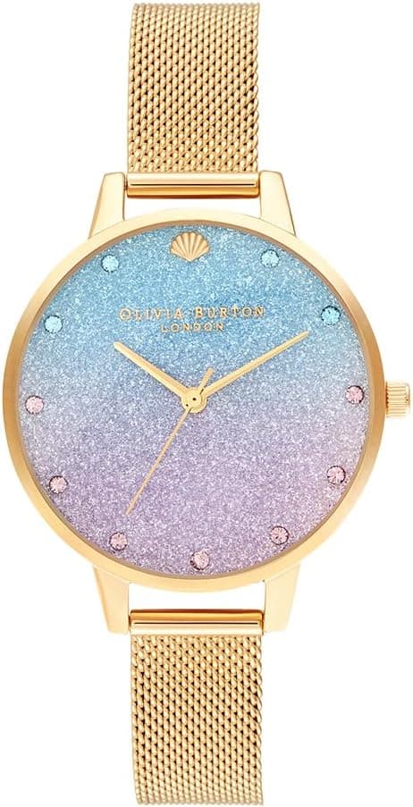 Olivia Burton UNDER THE SEA WOMENS BLUE & PURPLE GLITTER & STONE & SHELL STUD DIAL IONIC PLATED GOLD STEEL Watch - OB16US48 on Amazon.ae - Price Tracker