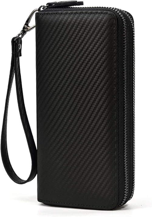 LUUFAN Men's Genuine Leather Long Wallet Chain Wallet Card holder Wallet with Coin Pocket on Amazon.ae - Price Tracker