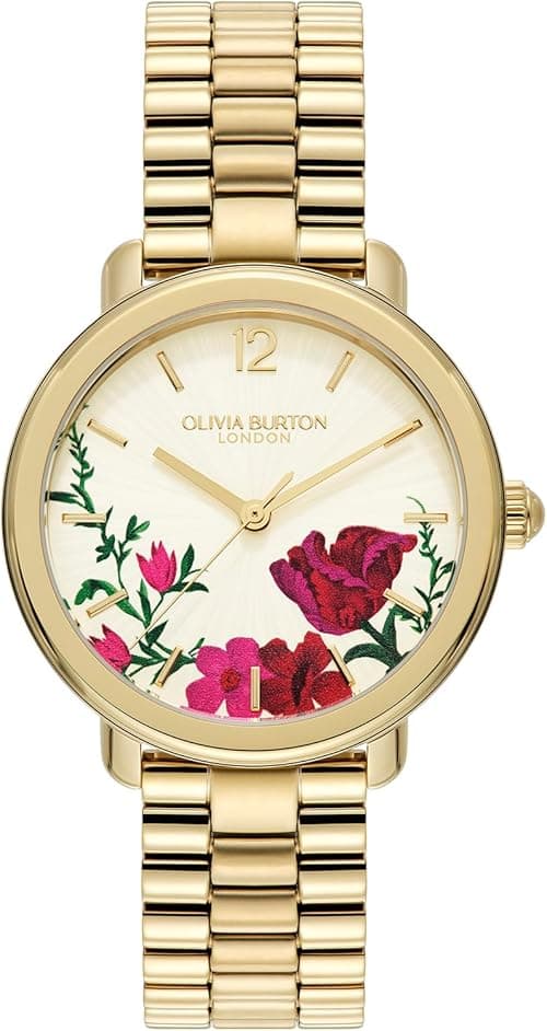 Olivia Burton Womens Vintage Floral Quartz Basic, Ivory, One Size on Amazon.ae - Price Tracker