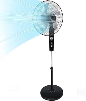 OYDAS 18 Inch 5 Blades Pedestal Stand Fan,3D Oscillation,140° Wide Rotation,4 Wind Speed Levels,2 Hours Timer, Adjustable Height,Quiet Noiseless Floor Cooling Fan for Home Office على Amazon.ae - متتبع الأسعار