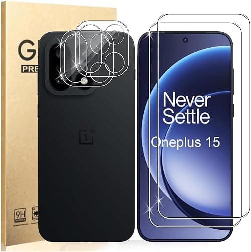 2+2 Pack for OnePlus 15 Screen Protector with Camera Lens Protector, Full Coverage 9H Tempered Glass Film,HD Clear Scratch Resistant for One Plus 15 Screen Protector على Amazon.ae - متتبع الأسعار