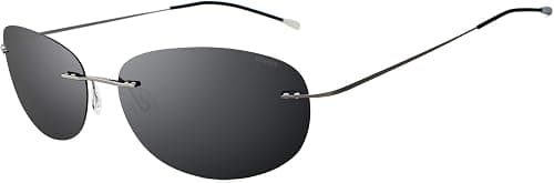 RONSOU Ultraleichte Randlose Reine Titan-bunte Mode Polarisierte Sonnenbrille fr Mnner und Frauen على Amazon.ae - متتبع الأسعار