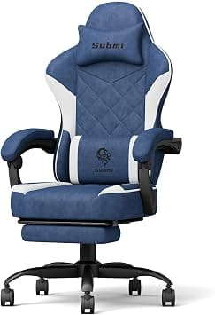 Video Game Chairs, Gaming Chair for Home, Technology Fabric Ergonomic Computer Chair with Footrest, High Back Gaming Chairs for Adults with Headrest, Reclining, PC Office Chair, 350 LBS, Blue on Amazon.ae - Price Tracker