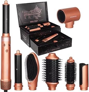 ENZO Italy 7 in 1 Multifunctional Hair Dryer Brush Set, Hot Air Volumizer with Detachable Attachments, Wave Curl Styler على Amazon.ae - متتبع الأسعار