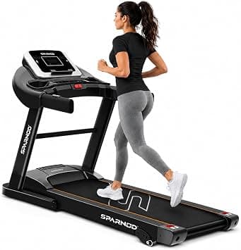Sparnod Fitness Foldable Motorized Treadmill for Home Use | Manual Incline | LED Display | Shock Absorption on Amazon - Best Deal Finder
