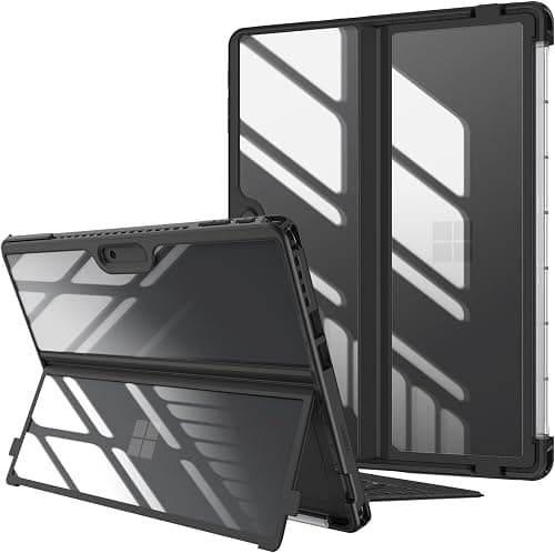 Fintie Hard Case for 13 Inch Microsoft Surface Pro 9 / Pro 9 5G (2022 Release) - Shockproof Folio Protective Rugged Cover Compatible with Type Cover Keyboard + Original Kickstand (Black) on Amazon.ae - Price Tracker