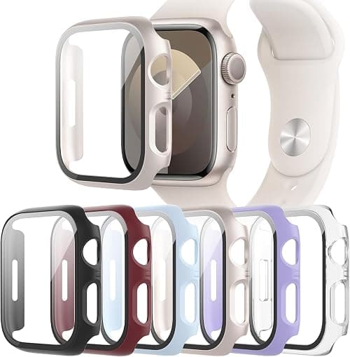 QCKANLJ 6-Pack Case with Tempered Glass Screen Protector Compatible with Apple Watch Series Series SE 6 5 4 40mm, Full Coverage Hard PC Protective Face Cover Bumper for iWatch 40 mm on Amazon.ae - Price Tracker