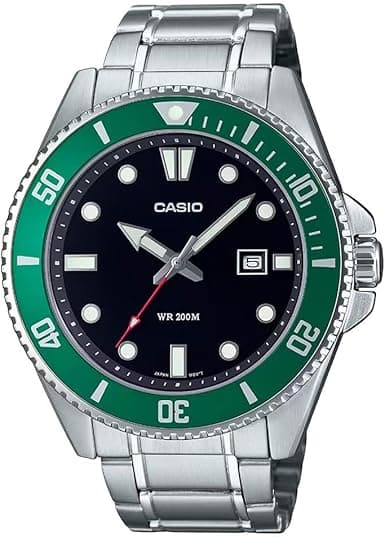 Casio Men's Dive Watch - MDV-107D-3AVDF Multicolor Dial, Silver Band on Amazon.ae - Price Tracker