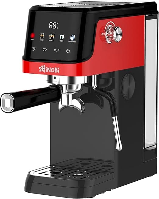 SHINOBI Espresso Coffee Machine with Best Italian Pump,20 Bar, Touch Screen, Big 1.5L Water Tank, Milk Frother, Thermoblock Fast Heating1350W, Professional Cappuccino & Latte Maker. on Amazon.ae - Price Tracker