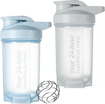 EYSOO Protein Shaker Bottle 2 Pack 500ml / 17oz Shaker Bottle for Protein Mixes Leakproof Protein Shaker BPA Free Gym Shaker Cup (Grey & Blue) on Amazon.ae - Price Tracker