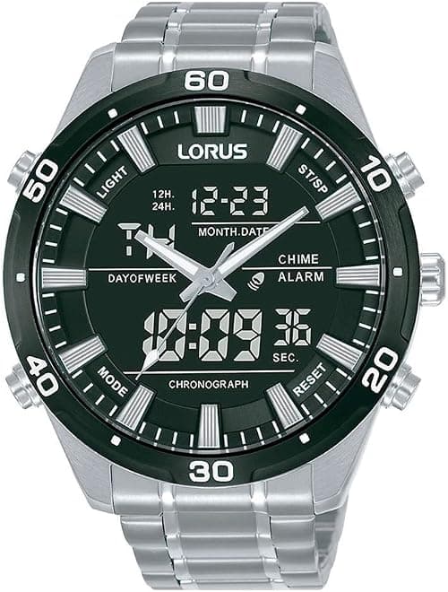 Lorus RW649AX9 Men's Analogue Digital Quartz Watch with Metal Strap, black, Bracelet on Amazon.ae - Price Tracker