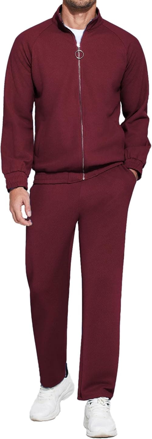 COOFANDY Mens 2 Piece Tracksuit Casual Sweatsuits Full Zip Track Suits Jogging Athletic Suit Sets on Amazon.ae - Price Tracker