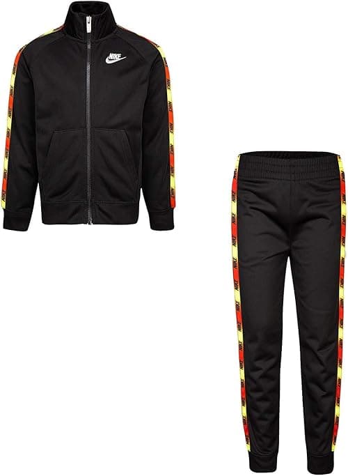 Nike Boy`s Full Zip Jacket and Pants Tracksuit - 2 Piece Set (Black, 86F278-023, Yellow, 6) on Amazon.ae - Price Tracker