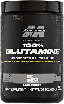 MuscleTech | Platinum 100% Glutamine | L-Glutamine Powder | Post Workout Recovery Drink | Muscle Recovery for Men and Women | Unflavored | 300 grams | 60 servings on Amazon.ae - Price Tracker