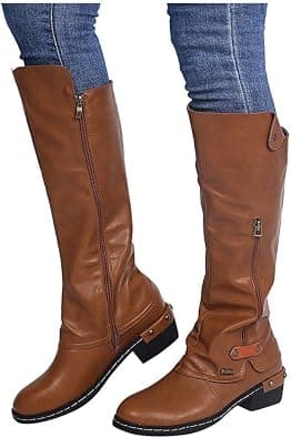 Women Vintage Victorian Gothic Mid Calf Height Boots Casual Lace up Thick High Heels Booties Winter Warm Shoes على Amazon.ae - متتبع الأسعار