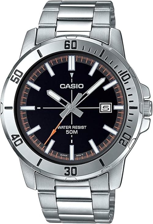 Casio watch men analog brown dial stainless steel on Amazon - Best Deal Finder