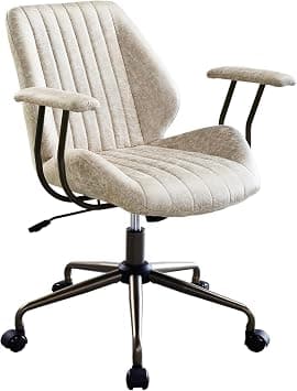 ovios Home Office Desk Chair Computer Chair with Mid Back Support Armrests Rolling Swivel Wheels Height Adjustable Task Chair for Executive, Office, Living Room (Beige) on Amazon.ae - Price Tracker
