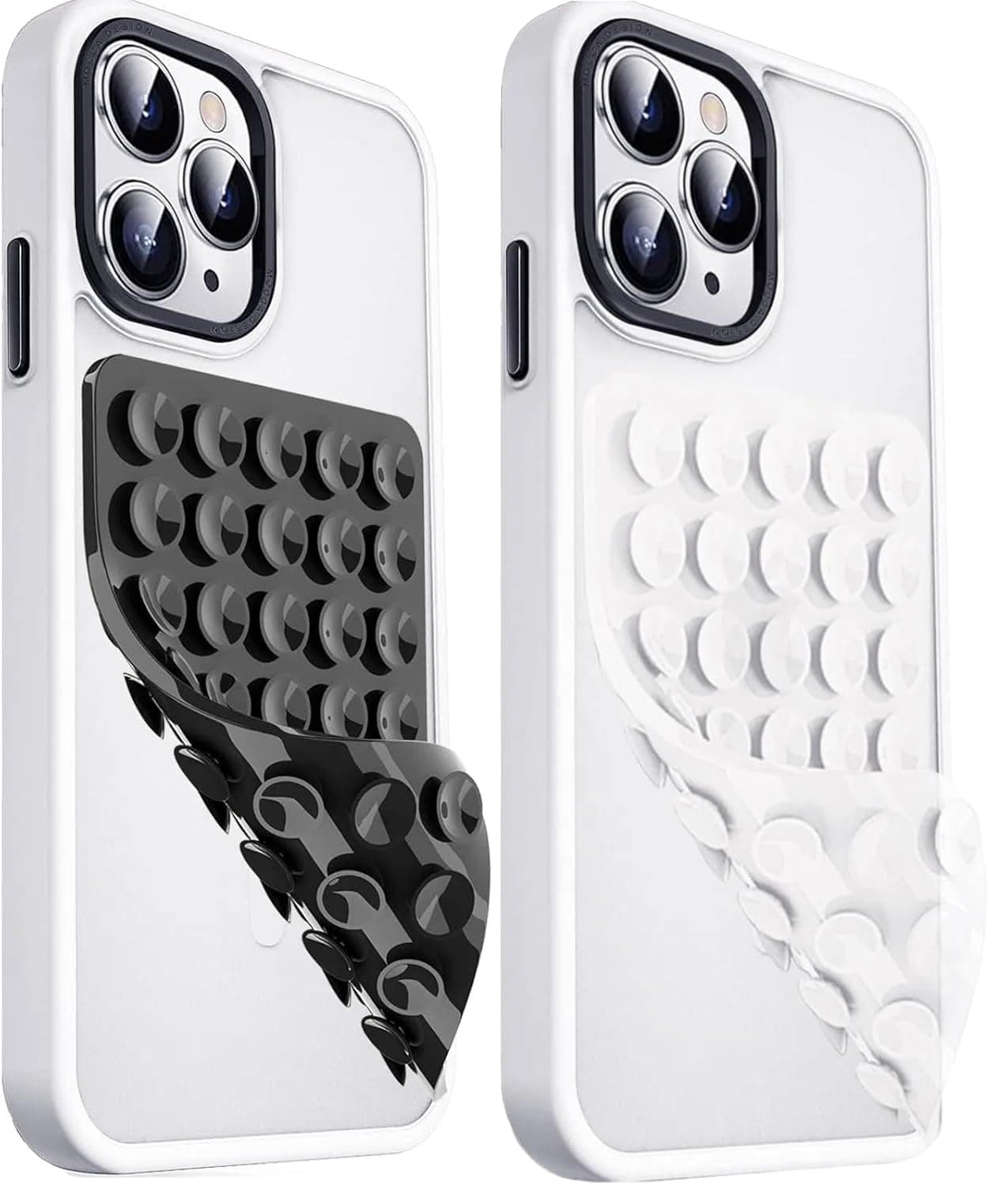 2 Pack Silicone Suction Cup Phone Case - Mount Double Sided, Phone Accessories Hands-Free Strong Grip Holder for Selfies and Videos, Silicon Phone Stand (Black&White) on Amazon.ae - Price Tracker