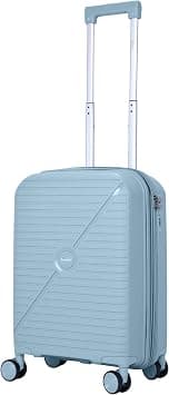 Senator Unisex Expandable Hard Case Luggage Lightweight PP Fashion Trolley Luggage with 4 Double Spinner Wheel and Safe Zippers KH1006 (Carry-On 20-Inch, Grey Blue) on Amazon - Best Deal Finder