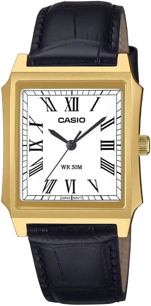 Casio Men's Analogue Quartz Watch with Leather Strap MTP-B190GL-7BVEF على أمازون - دليلك لأفضل العروض