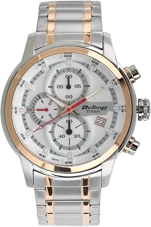 Titan Octane Chronograph Silver Dial Men's Watch-90086KM02 on Amazon.sa - Price Tracker