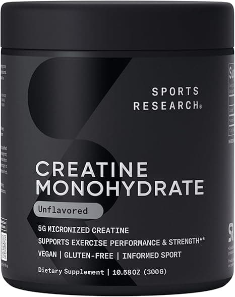 Sports Research Creatine Monohydrate - Gain Lean Muscle, Improve Performance and Strength and Support Workout Recovery - 5 g Micronized Creatine - 10.58 oz on Amazon.ae - Price Tracker