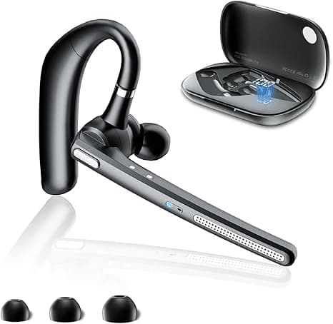 Bluetooth Headset V5.3, Wireless Earpiece with 500mAh Charging Case Hand-Free Headphones Noise Canceling Mic for Office/Driving/Business on Amazon.ae - Price Tracker