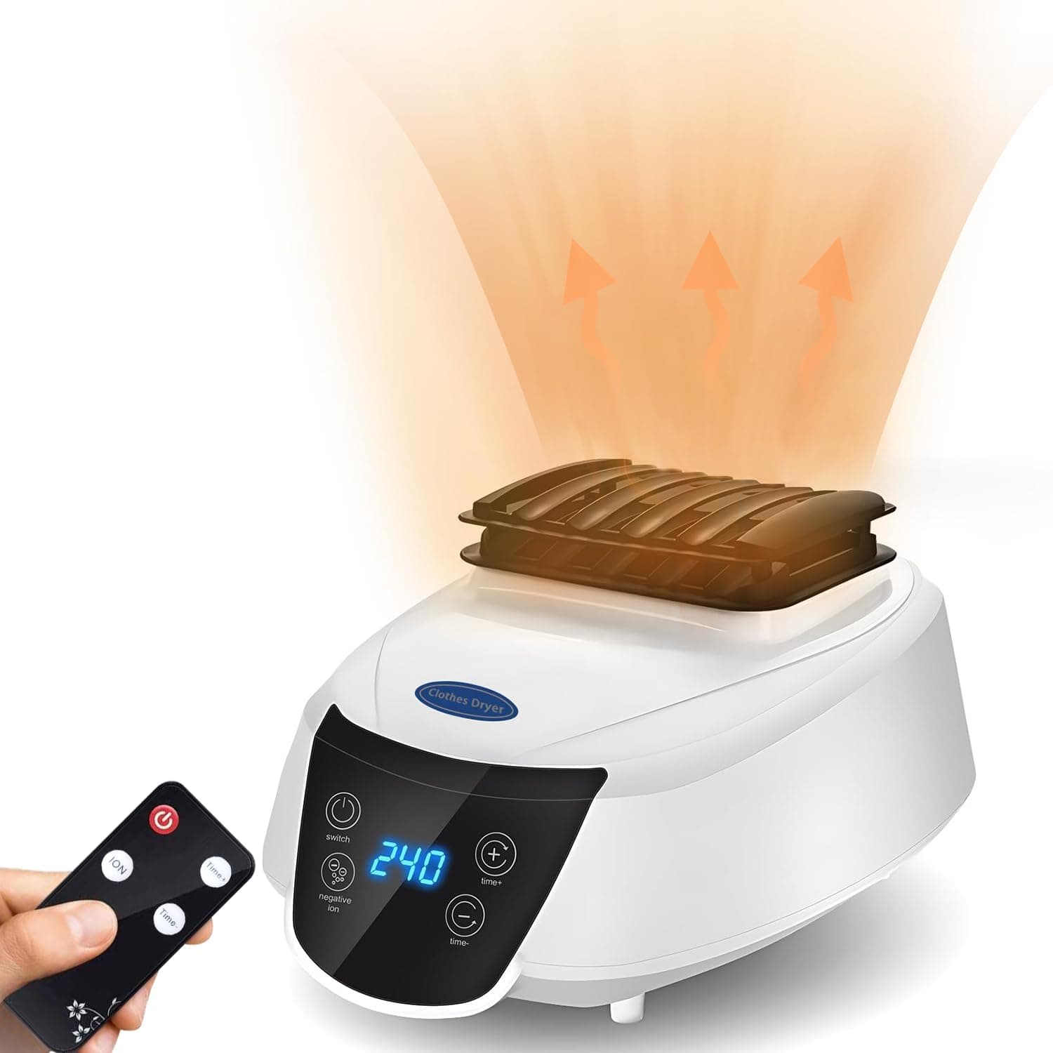 Angju Portable Clothes Dryer, 2300W Electric Heated Clothes Drying Machine with Wireless Remote Control, 240 Min Adjustable Timer, Negative Ion Sterilisation, Easy to Use for Apartments Home Travel RV on Amazon.ae - Price Tracker