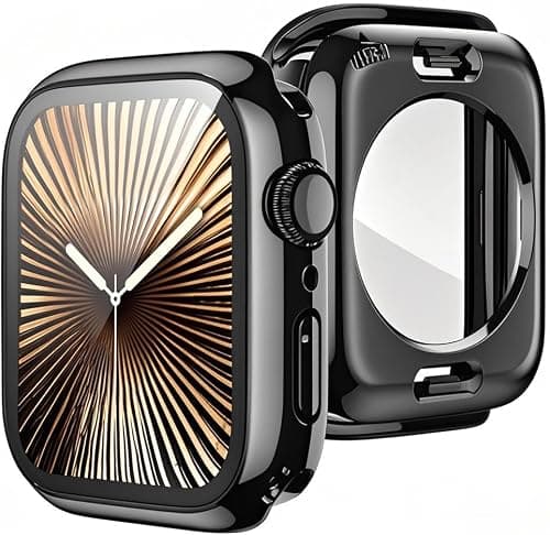 VEMIGON 2 in 1 Waterproof Case Compatible for Apple Watch Series 10 42mm, Screen Protector 360 Protective Glass Face Cover Hard PC Bumper + Back Frame for iWatch Accessories, Jet Black على Amazon.ae - متتبع الأسعار